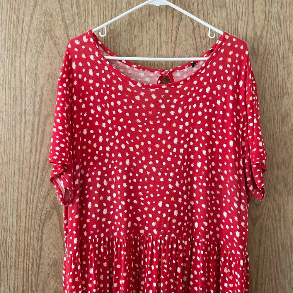 ASOS Wednesday’s Girl Smudge Spot Midi Smock Short Sleeve Dress Plus Size Curve - Picture 3 of 11